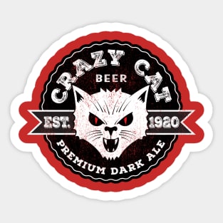 Crazy Cat Beer Sticker